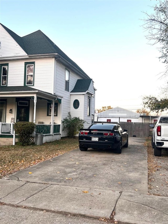 view of front of home with a porch