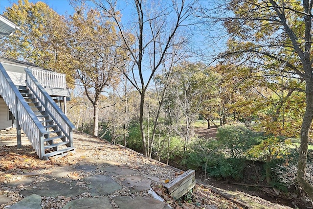 view of yard featuring a deck and a patio area