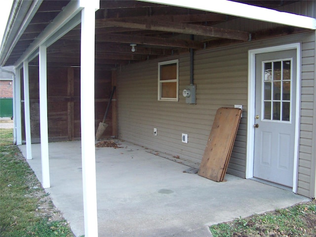 view of patio with a carport