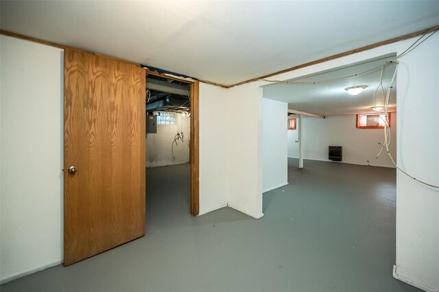 below grade area featuring electric panel