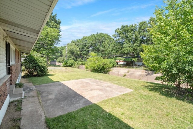 view of yard with a patio area