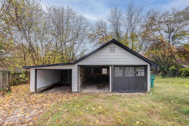 view of garage