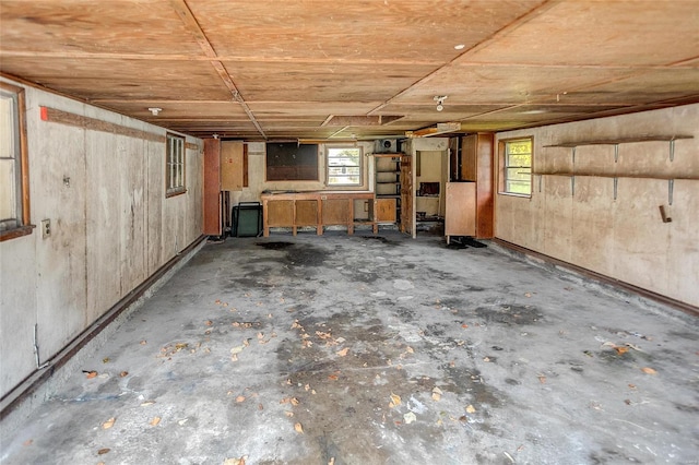 basement featuring plenty of natural light