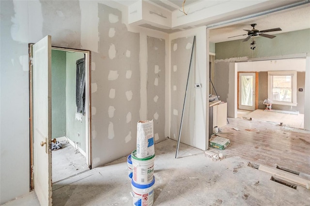 miscellaneous room featuring ceiling fan