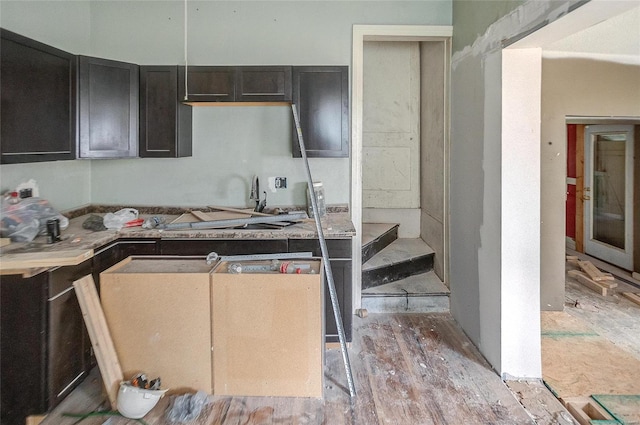 kitchen with light hardwood / wood-style flooring