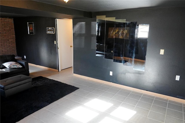 view of tiled living room