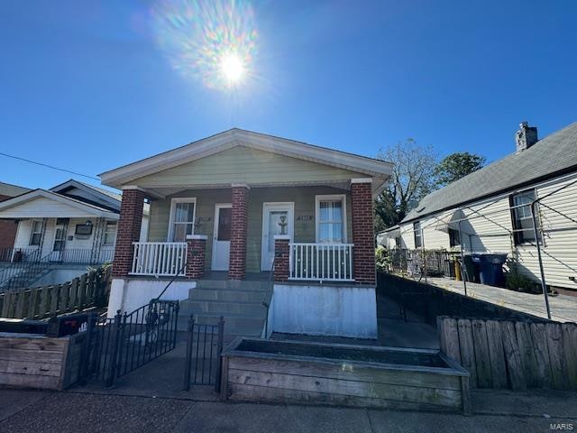 bungalow with covered porch