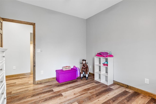 recreation room featuring hardwood / wood-style floors