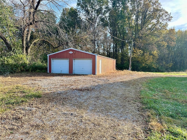 view of garage