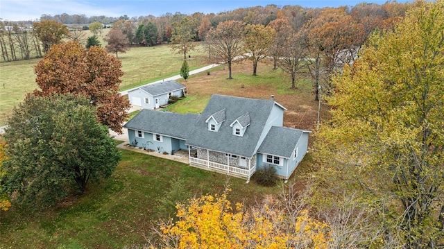 aerial view with a rural view