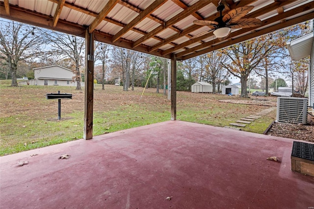 view of patio / terrace with ceiling fan