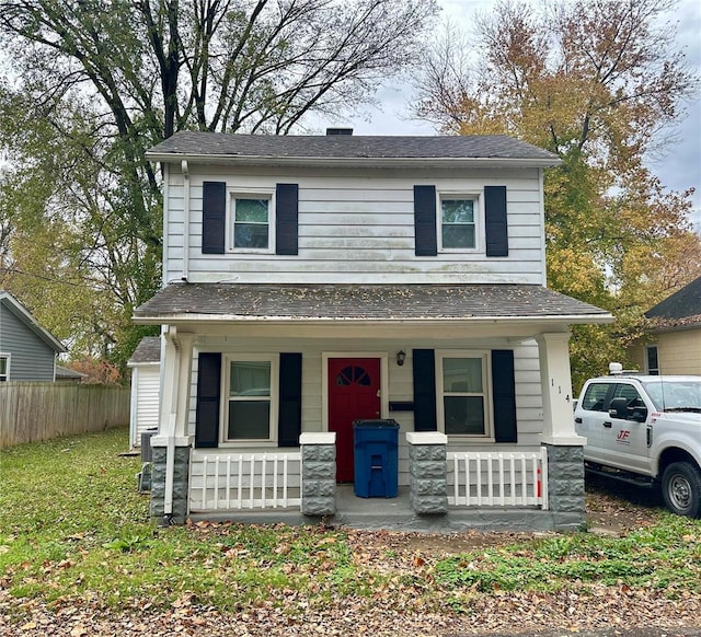 view of front facade featuring a porch