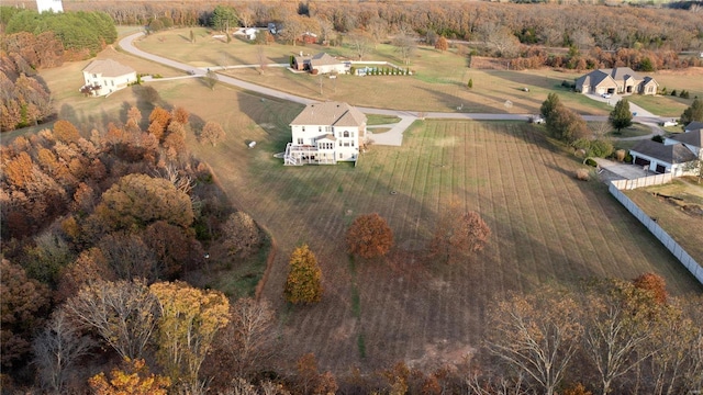 drone / aerial view with a rural view