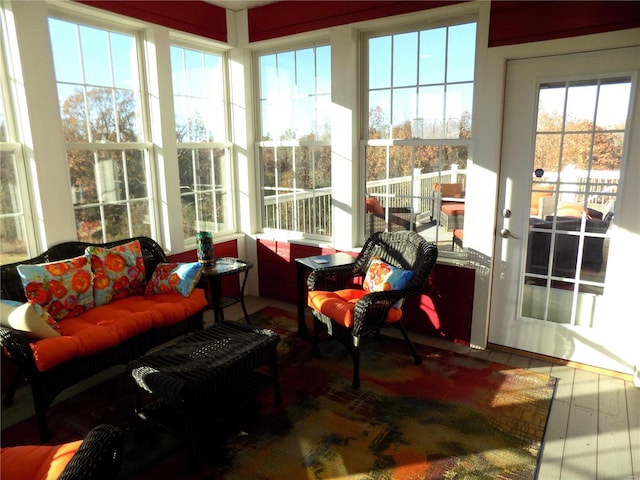 view of sunroom