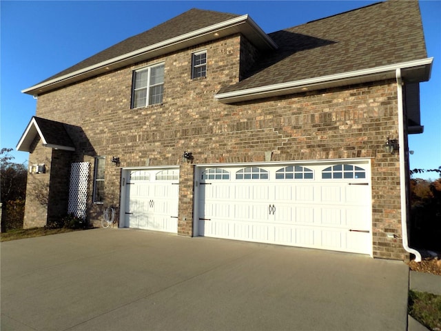 exterior space featuring a garage