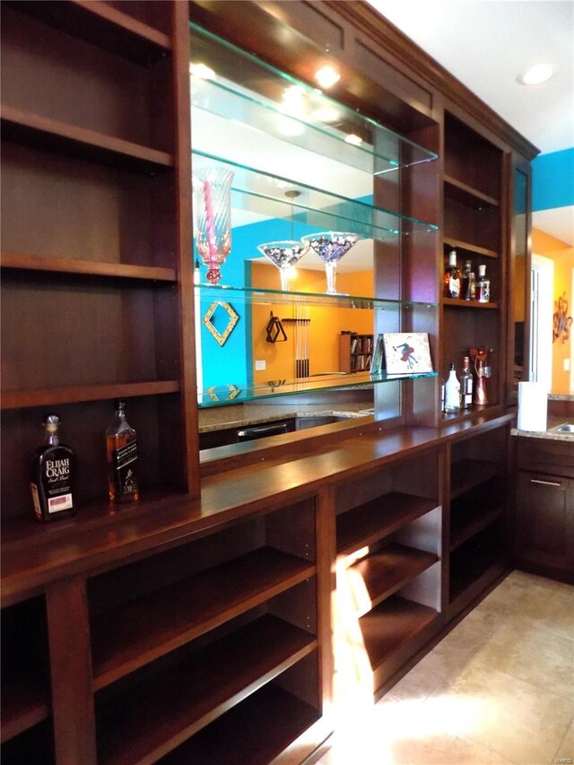 view of bar