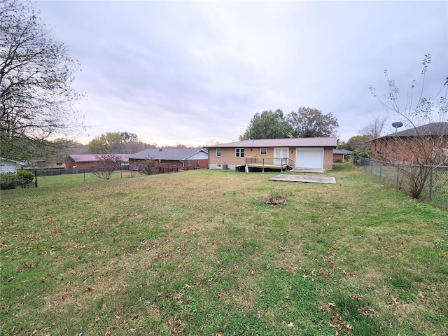 view of yard featuring a deck