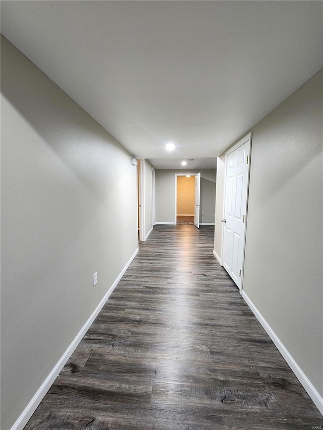 spare room featuring dark hardwood / wood-style floors