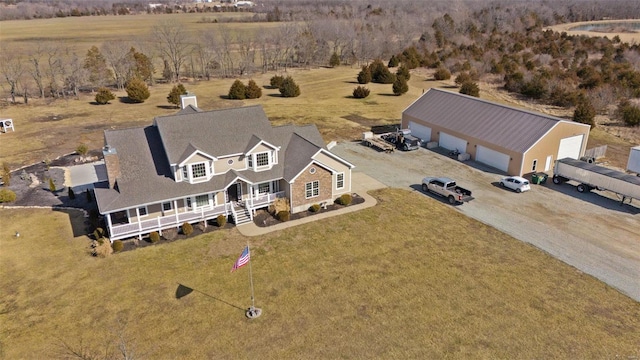 bird's eye view featuring a rural view