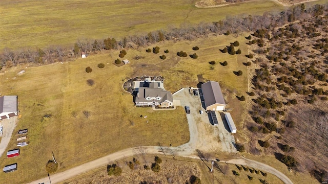 aerial view with a rural view