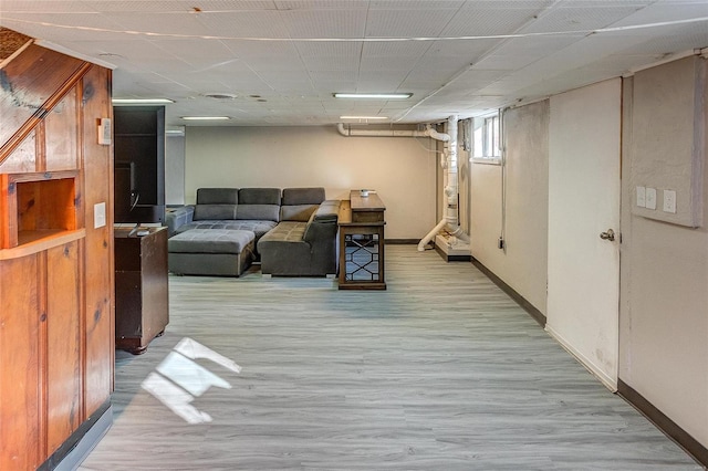 living room with light wood-type flooring