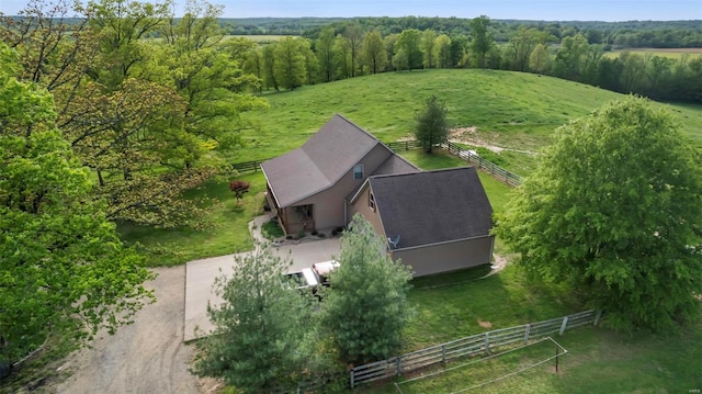 bird's eye view with a rural view