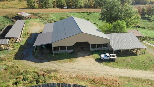 aerial view with a rural view