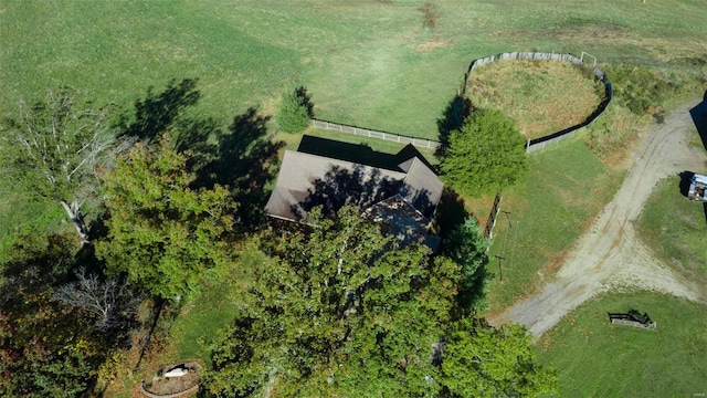 aerial view with a rural view