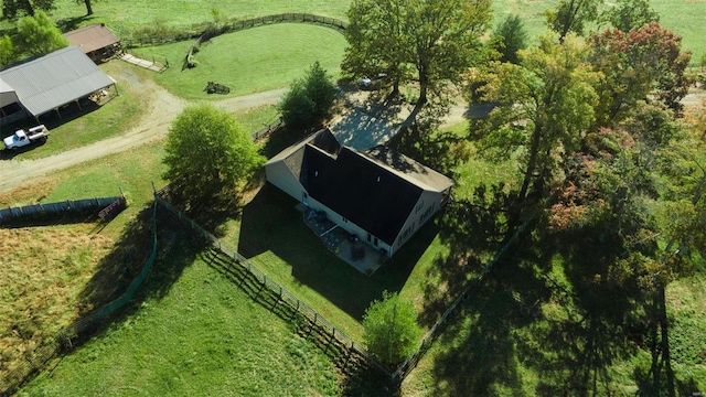 bird's eye view with a rural view