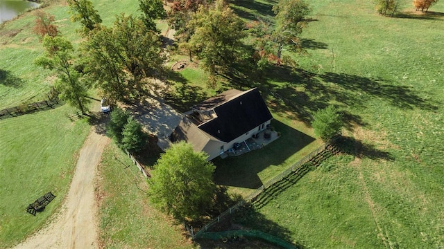 drone / aerial view with a rural view