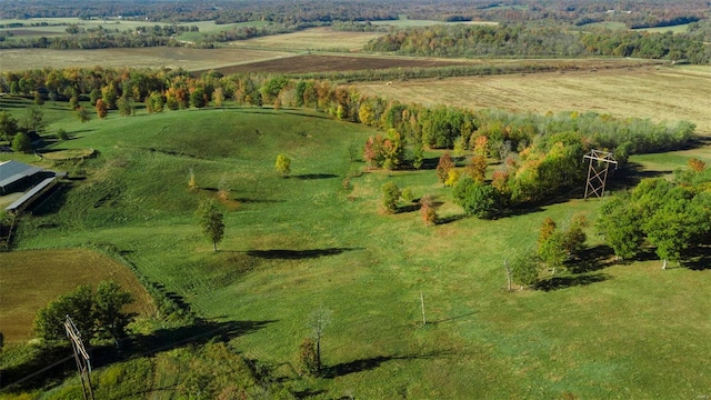 drone / aerial view with a rural view