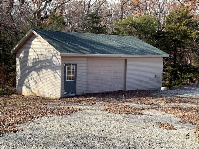 view of garage