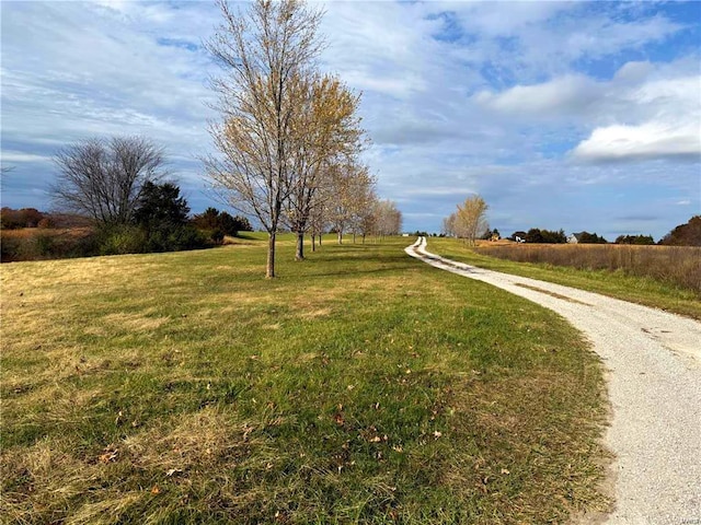 view of road featuring a rural view