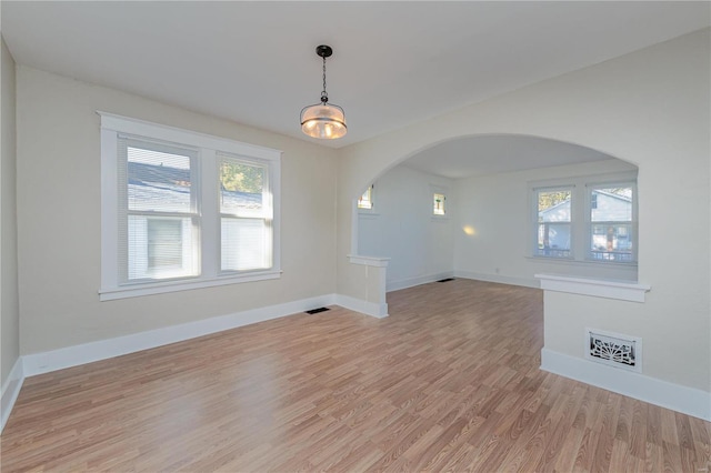 interior space featuring light hardwood / wood-style floors and plenty of natural light