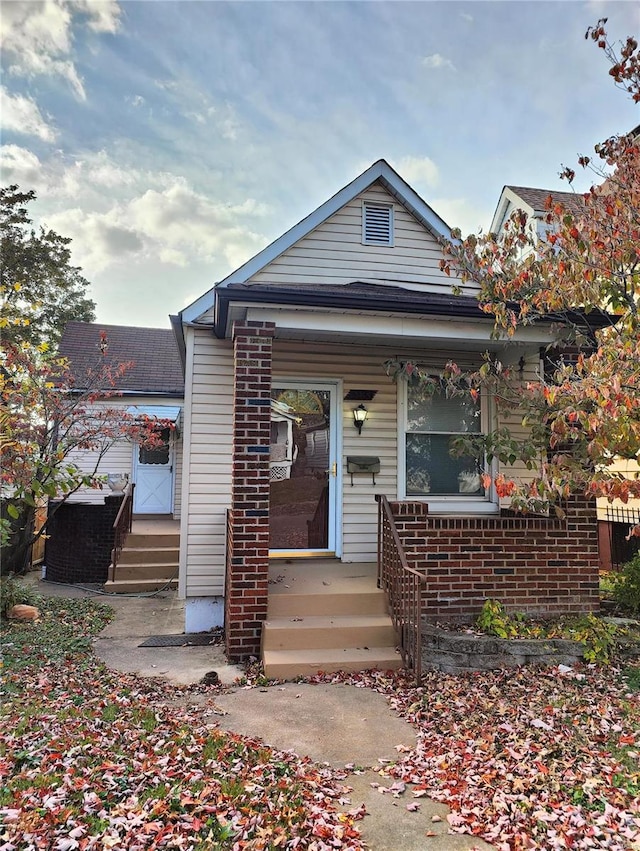 bungalow-style home with a porch