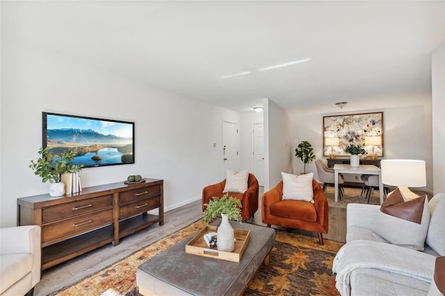 living room featuring hardwood / wood-style flooring