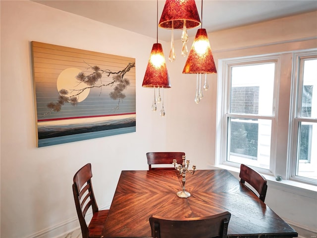 dining area featuring a wealth of natural light