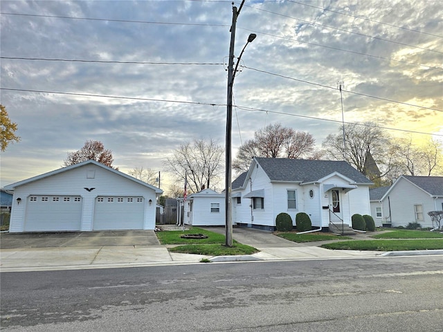 view of single story home