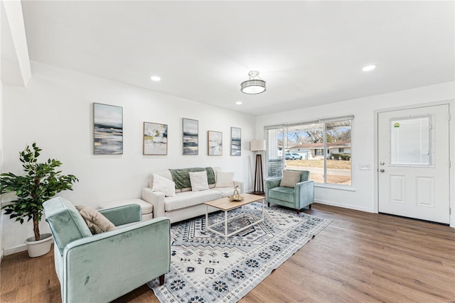 living room featuring hardwood / wood-style flooring