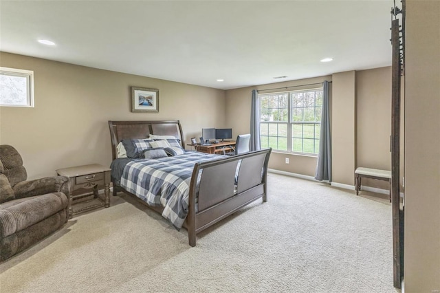 view of carpeted bedroom