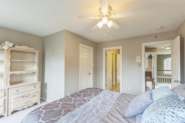 bedroom with ceiling fan