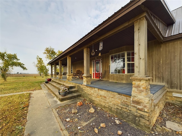 exterior space with covered porch