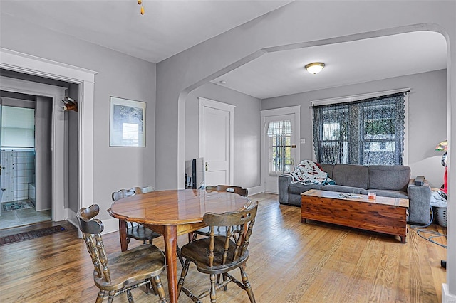 dining area featuring hardwood / wood-style floors