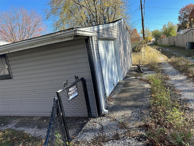 view of garage