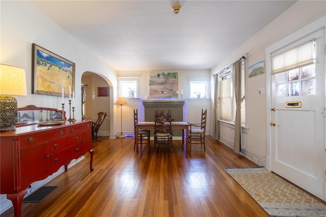 dining room featuring dark hardwood / wood-style floors