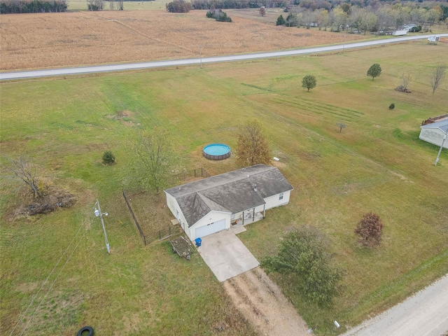 drone / aerial view with a rural view