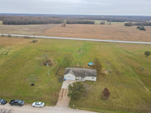 bird's eye view with a rural view