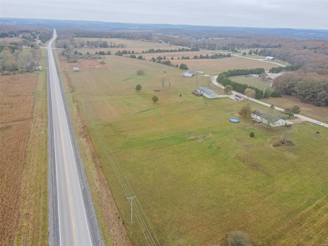 aerial view featuring a rural view