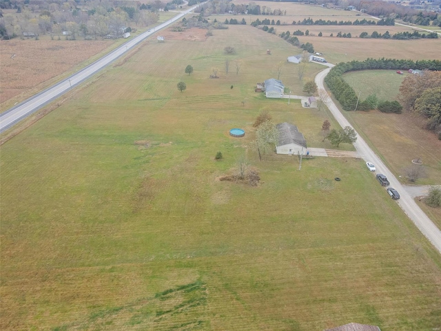 aerial view with a rural view