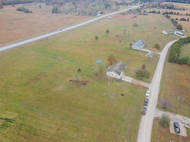 aerial view with a rural view